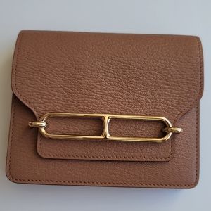Hermes Quebracho Roulis Slim Wallet w/ permabrass